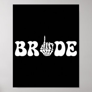 Poster Halloween mariée Mariage Groom Skeleton Couple Mat