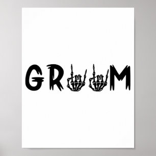 Poster Halloween mariée Mariage Groom Skeleton jusqu'à la