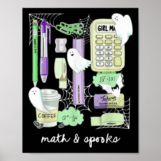 Poster Halloween Math Teacher Ghosts Trig Or Treat Studen (Devant)