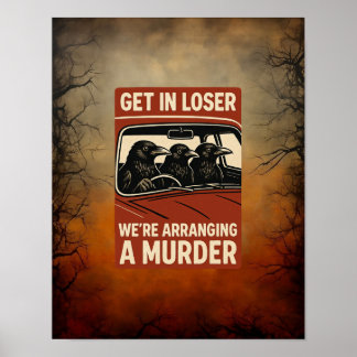 Poster Halloween Meurtre De Corbeaux Retro Retro Obtenir