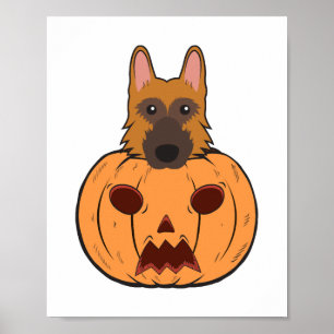 Poster Halloween Mignons Bergers Allemands Coincés Dans U