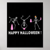 Poster Halloween Montessori Teacher Skeleton Dancing Educ (Devant)