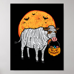 Poster Halloween Mummy Cow Trick Treat Farm Costume Garço