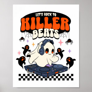 Poster Halloween Music Dj Hip-hop Rap Tourne-disque, Part