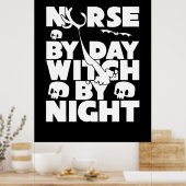 Poster Halloween Nurse By Day Witch By Nights (Cuisine)