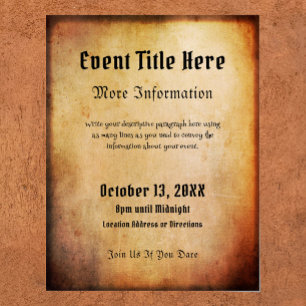 Poster Halloween ou Goth Moody Ancienne Style Event