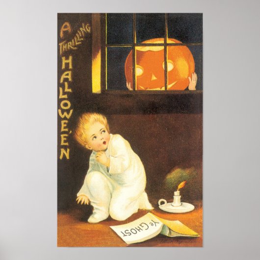 Poster Halloween palpitant vintage par Ellen Clapsaddle (Devant)