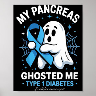 Poster Halloween Pancréas Fantôme Diabète de Type 1