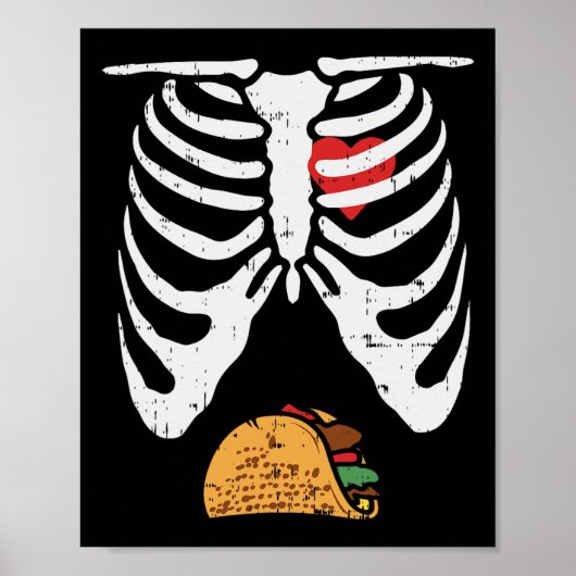 Poster Halloween Papa Skeleton Taco Belly Fun Pregnancy C (Devant)
