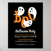 Poster Halloween Party Boo Ghosts Black Invitation (Devant)