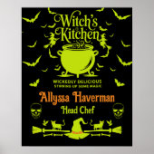 Poster Halloween personnalisable de la cuisine de sorcièr (Devant)