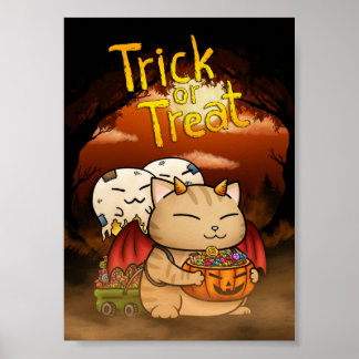 Poster Halloween Petit Diable Chat