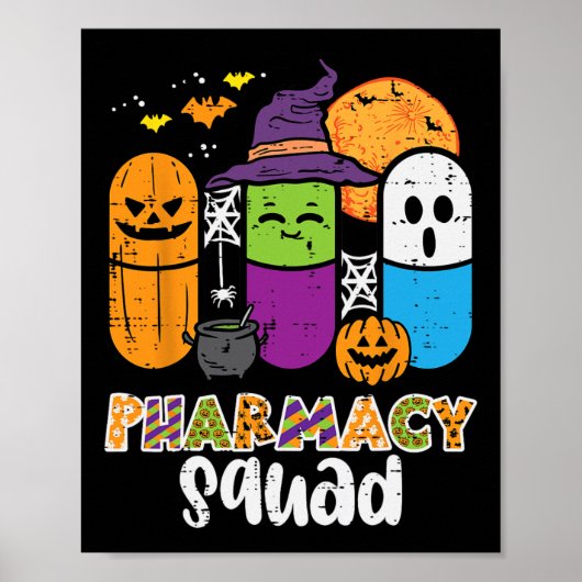 Poster Halloween Pharmacy Squad PIlls Costume Pharmaciste (Devant)