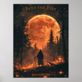 Poster Halloween - Pleine lune et forêt de feu (Devant)