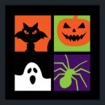 Poster Halloween Pop Art Citrouille Black Cat Spider Ghos<br><div class="desc">Citrouille Black Cat Spider et Ghost Vintage Halloween Pop Art. Drôle Halloween costume design à porter lorsque vous allez Trick ou Treat. Cette marchandise déplaisante et monstrueuse est idéale pour une soirée d'Halloween éffrayante avec un thème de fantôme effrayant ou de film d'horreur. Allez bien avec votre décoration Halloween de...</div>