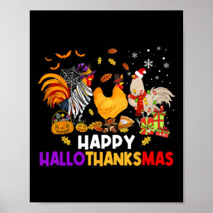 Poster Halloween poulet Halloween Hallothanksmas Hallotha