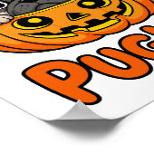Poster Halloween Pugkin, chien Citrouille Carlin (Coin)