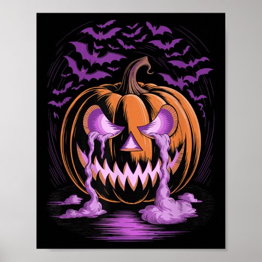 Poster Halloween Pumpkin Soky Season Bats (Devant)