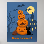 Poster Halloween Pumpkins and Black Cat (Devant)