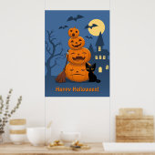 Poster Halloween Pumpkins and Black Cat (Cuisine)