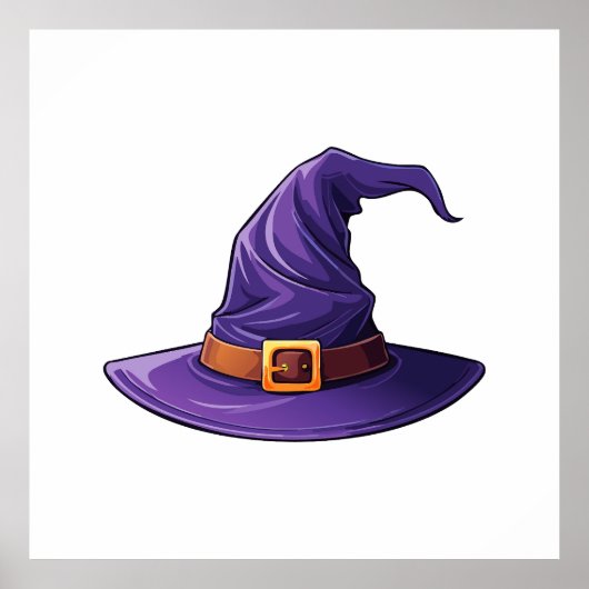Poster Halloween purple witch hat (Devant)