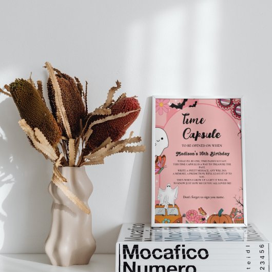 Poster Halloween Retro Super 1er anniversaire heure Capsu