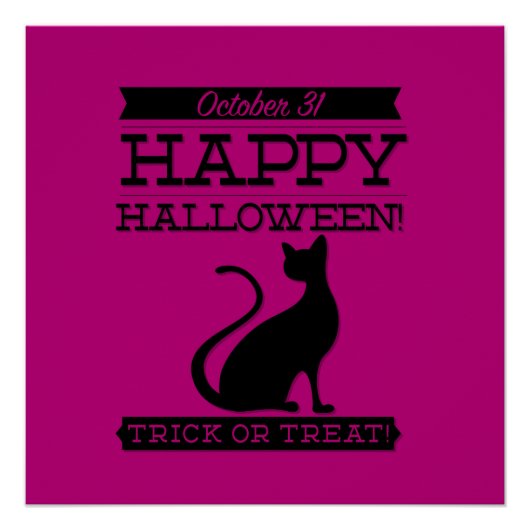 Poster Halloween rétro typographique (Devant)