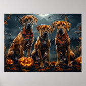 Poster Halloween Rhodesian Ridgeback Éffrayant (Devant)