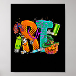 Poster Halloween RT Respiratory Therapist éffrayant RT pu