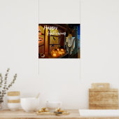 Poster Halloween Scarecrow, chauves-souris et Citrouilles (Cuisine)