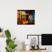 Poster Halloween Scarecrow, chauves-souris et Citrouilles (Bureau à domicile)
