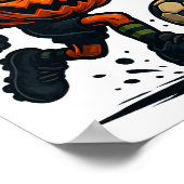 Poster Halloween Scary Pumpkin Showing Soccer Skills Spoo (Coin)