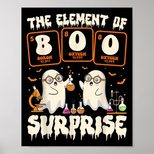 Poster Halloween Science Ghost Teacher The Element Of Sur (Devant)