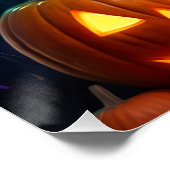 Poster Halloween Shetland Sheepdog Avec la peur Citrouill (Coin)