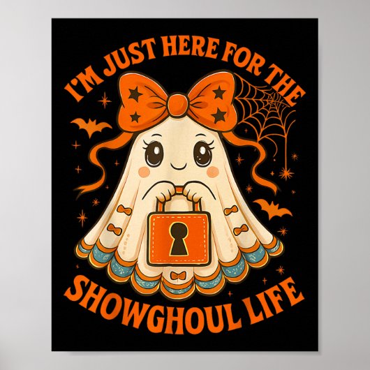 Poster Halloween Showghoul Vie Fantôme Orange Bow Femmes (Devant)