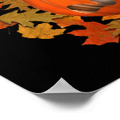Poster Halloween Signifie Jack-o'-lantern Et Feuilles Aut (Coin)