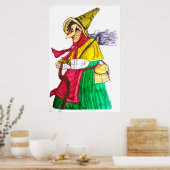 POSTER HALLOWEEN SINISTRE VIEUX CRONE (Cuisine)
