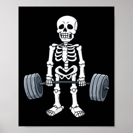 Poster Halloween Skeleton Deadlift Fitness Fun Fitness Po (Devant)