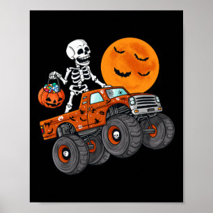 Poster Halloween Skeleton équitation Monster Truck Toddle