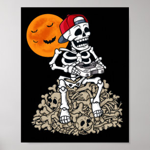 Poster Halloween Skeleton Gamer Boys Enfants Ados Jeu 1