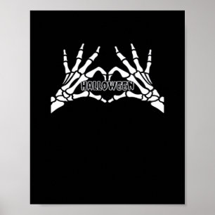 Poster Halloween - Skeleton Hands Heart
