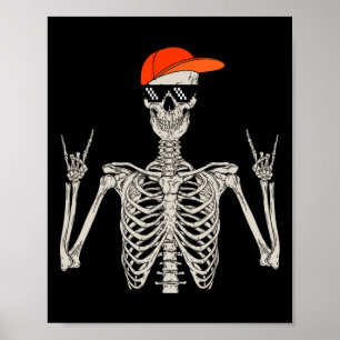 Poster Halloween Skeleton Rock On Hand Skeleton Hommes ga
