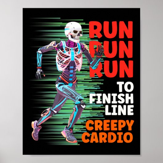 Poster Halloween Skeleton Runner Cardio Déplaisant Jogger (Devant)