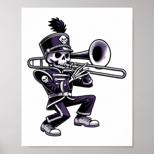 Poster Halloween Skeleton School Marche Band Trombone P (Devant)