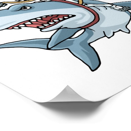 Poster Halloween Skeleton Shark Funny Halloween Cadeau (Coin)