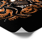 Poster Halloween Skeleton Walking Skeletal Doberman Chien (Coin)