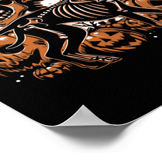 Poster Halloween Skeleton Walking Skeletal Doberman Chien (Coin)