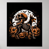 Poster Halloween Skeleton Walking Skeletal Doberman Chien (Devant)