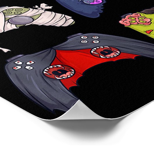 Poster Halloween Skeleton Zombie Gaming Controllers Mummy (Coin)