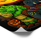 Poster Halloween Skeleton Zombie Mummy Gaming Controller (Coin)